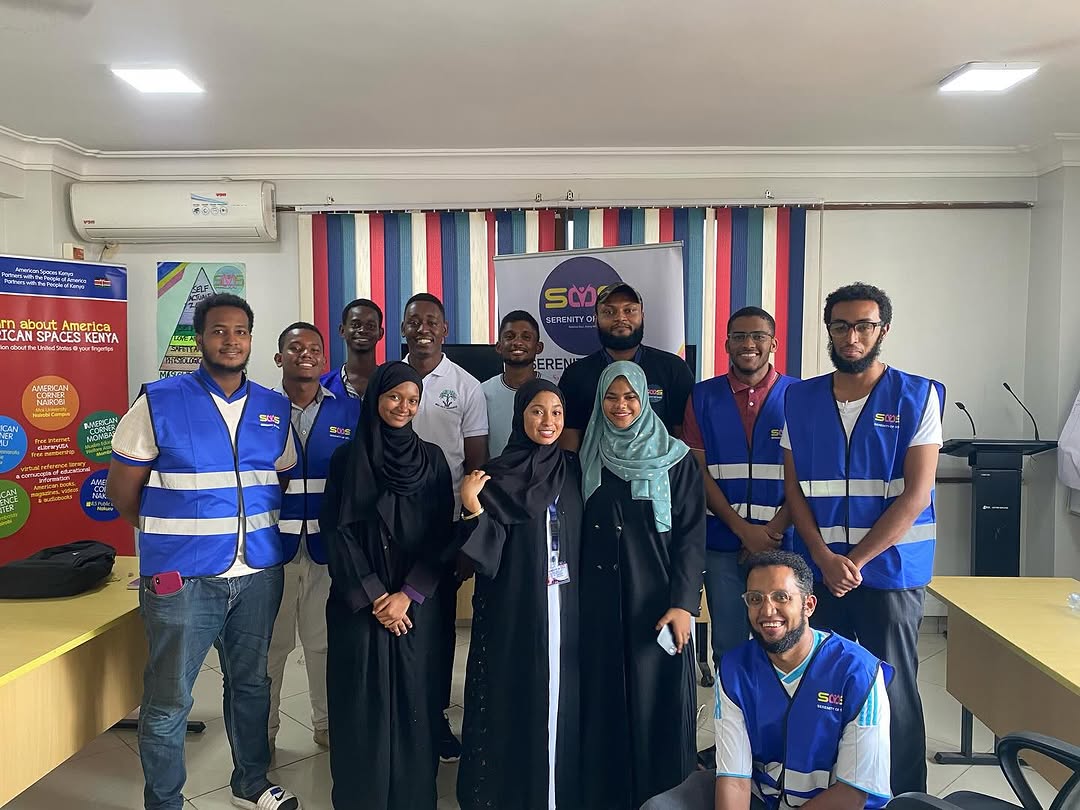 Serenity of Soul team and community members during a mental health workshop in Mombasa